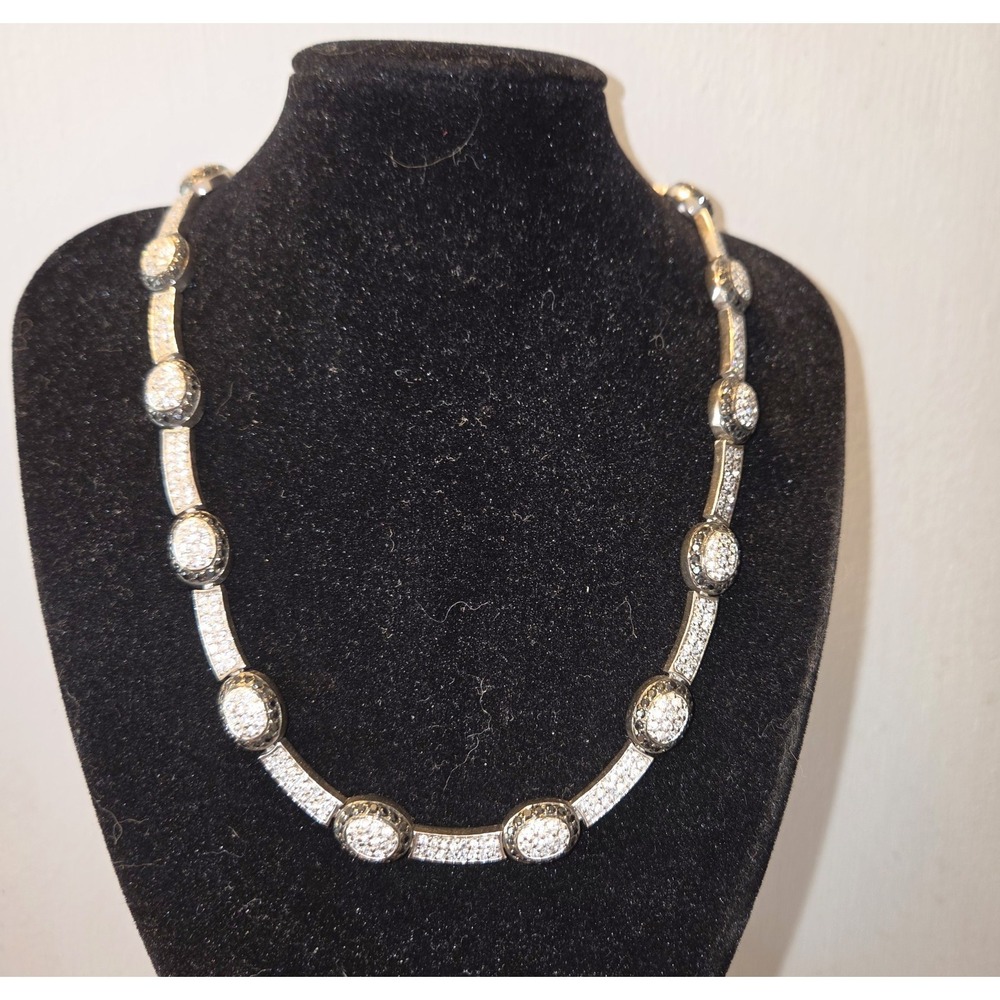 Sterling Silver .925 And Black Spinel Necklace. 16 Inches. 1.2 Ozt - Picture 4 of 9